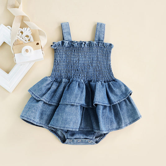 Sommardräkt för Babyflicka i Denim